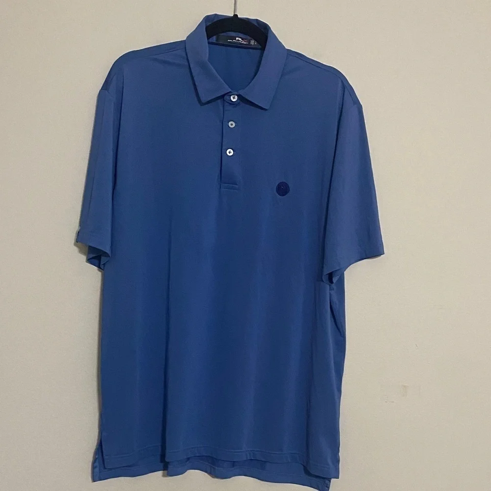 Ralph Lauren Classic Blue Polo Shirt mens XL casual golf casual stretch soft